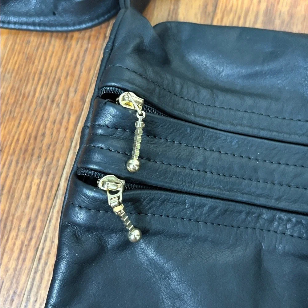 Maple‎ Leather Company Saddlebag Crossbody Bag Purse Black Buttery Soft Leather